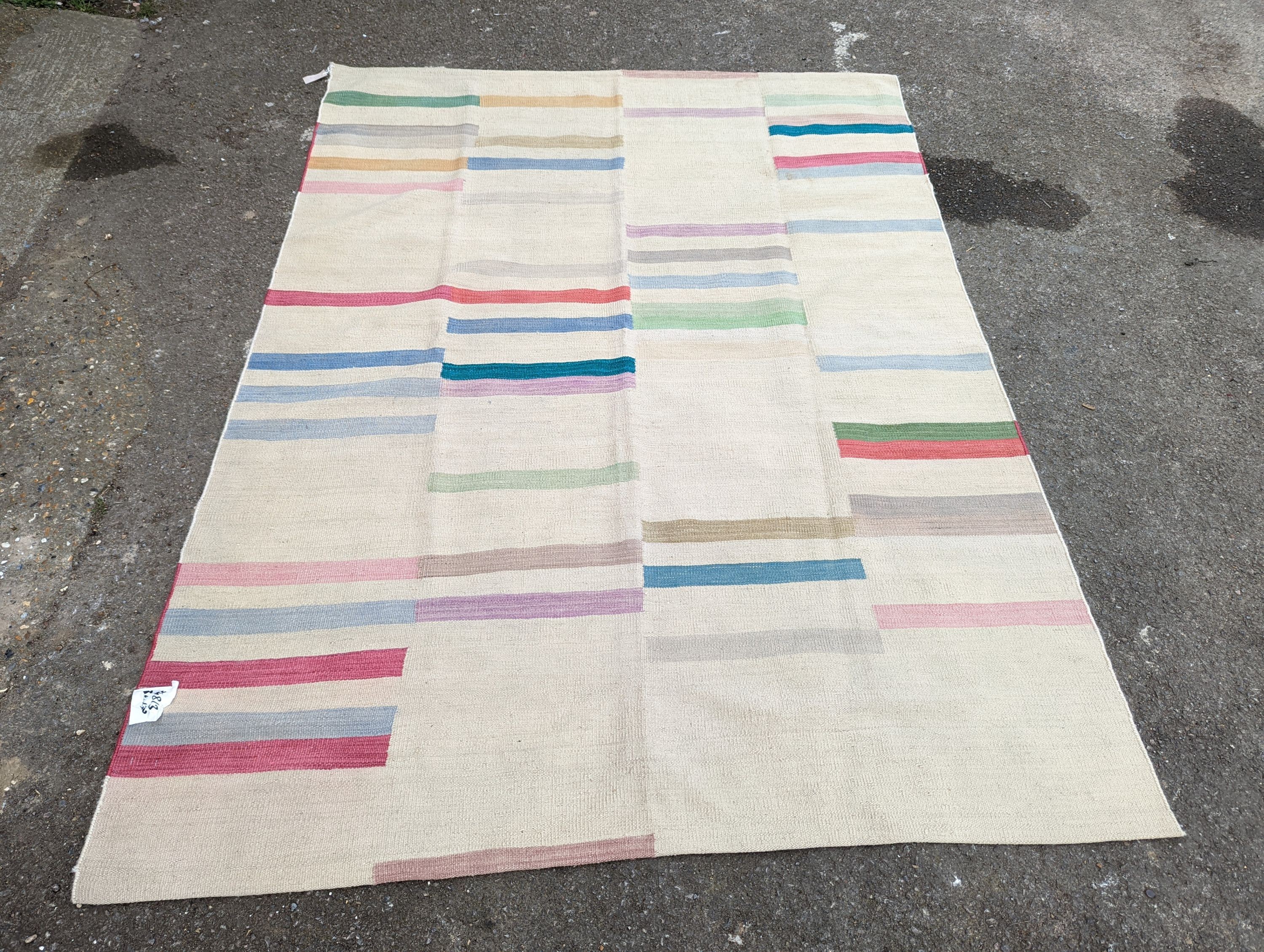 A contemporary Paul Smith inspired Kilim carpet, approx. 200 x 120
